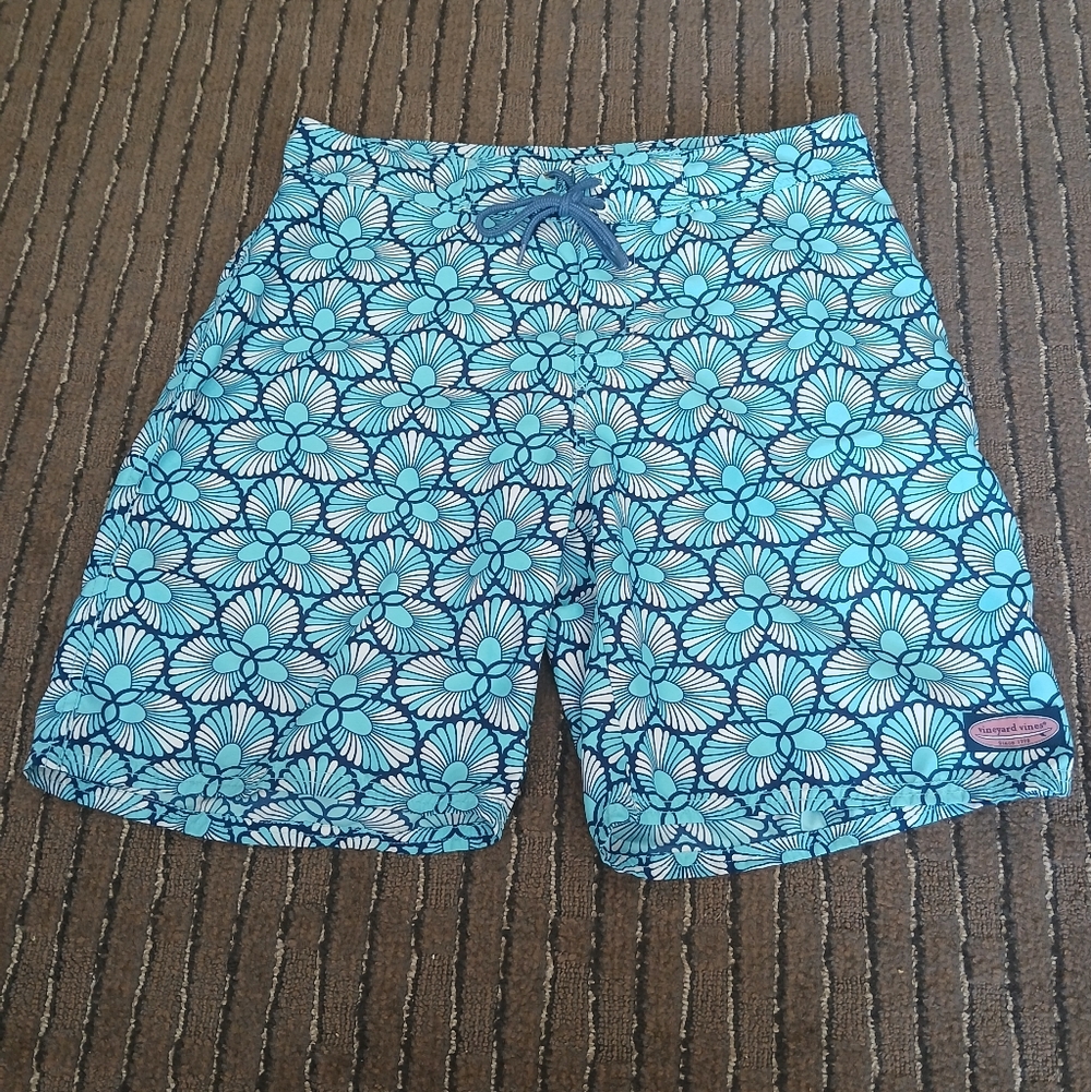 Vineyard Vines Stretch Performance Blue Swim Trunks / Board Shorts Men's Size 32